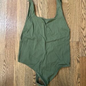 Abercrombie & Fitch Olive Ribbed Bodysuit